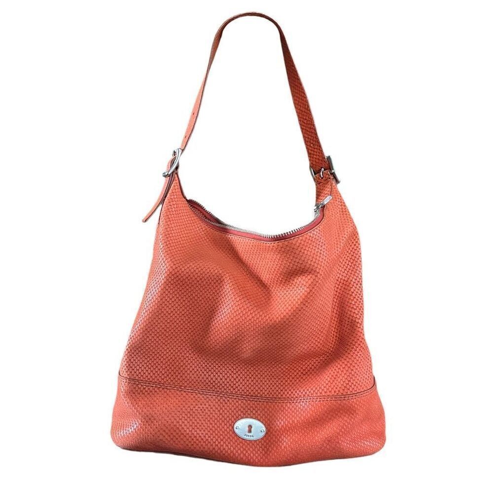 Fossil Marlo Hobo shoulder slouchy bag. Python embossed leather.